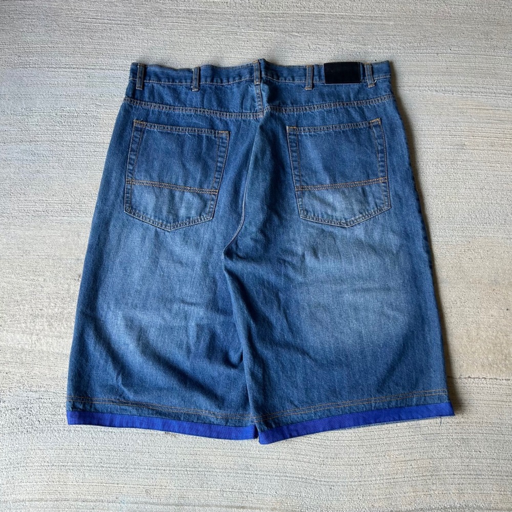Vintage 2000s Y2K Baggy Skater blue lined denim jorts